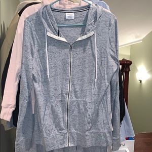 Gray zip up